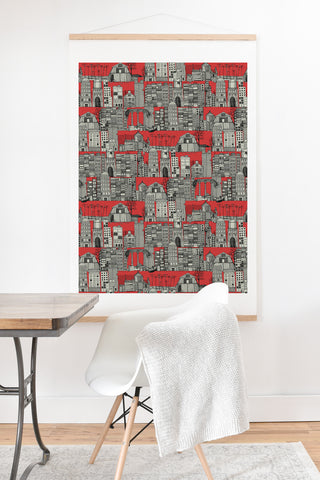 Sharon Turner dystopian toile red Art Print And Hanger