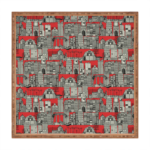 Sharon Turner dystopian toile red Square Tray