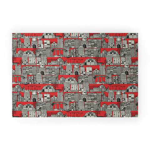 Sharon Turner dystopian toile red Welcome Mat