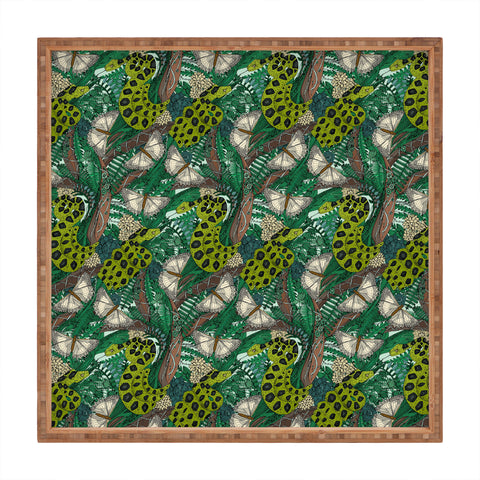 Sharon Turner entangled forest mint Square Tray