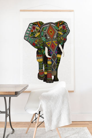 Sharon Turner floral elephant Art Print And Hanger