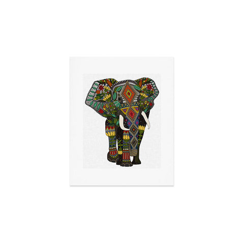 Sharon Turner floral elephant Art Print