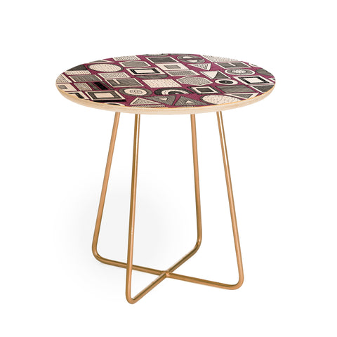 Sharon Turner frisson memphis bw berry Round Side Table