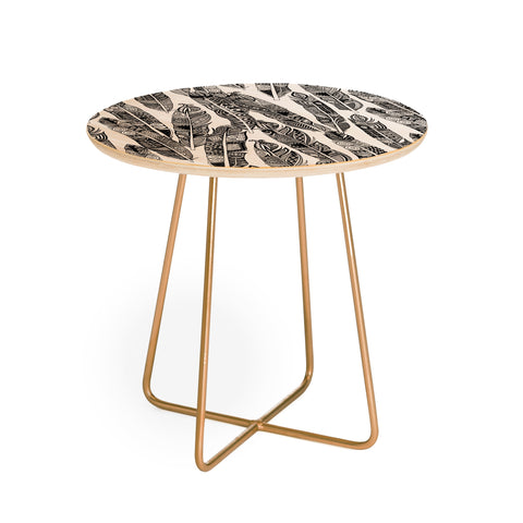 Sharon Turner geo feathers Round Side Table