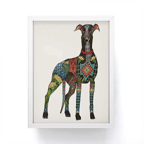Sharon Turner greyhound ivory Framed Mini Art Print