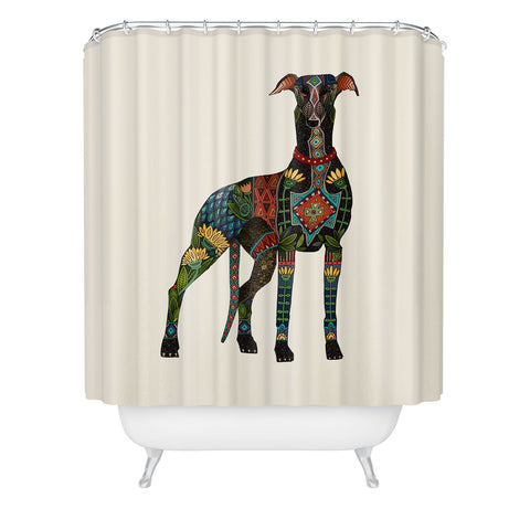 Sharon Turner greyhound ivory Shower Curtain