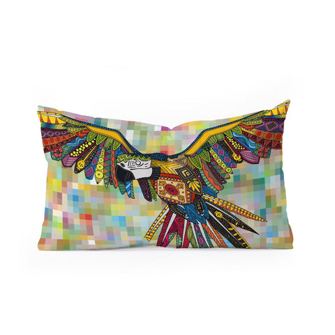 Sharon Turner Harlequin Parrot Oblong Throw Pillow