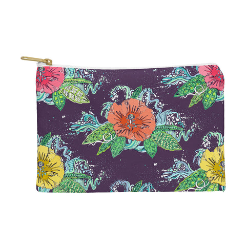 Sharon Turner Hibiscus Surf Grape Pouch