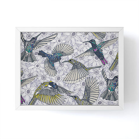 Sharon Turner hum sun honey birds basalt Framed Mini Art Print