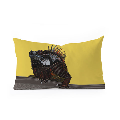 Sharon Turner iguana Oblong Throw Pillow