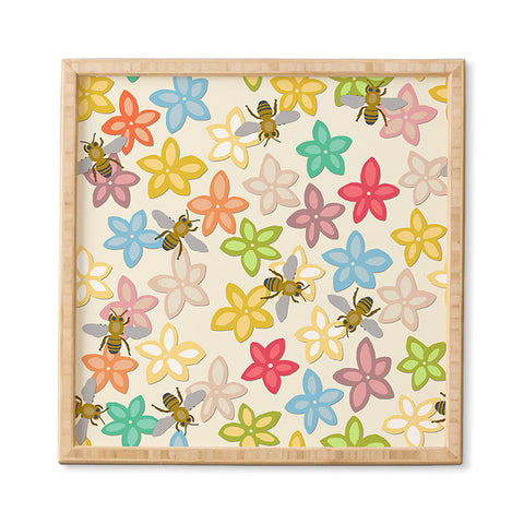Sharon Turner Indian Summer flowers and bees Framed Wall Art