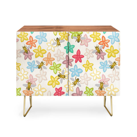 Sharon Turner Indian Summer flowers and bees Credenza