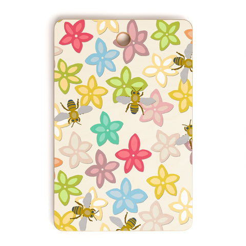 Sharon Turner Indian Summer flowers and bees Cutting Board Rectangle