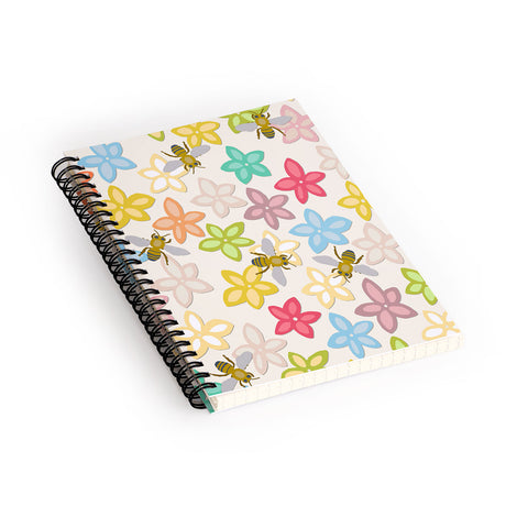 Sharon Turner Indian Summer flowers and bees Spiral Notebook
