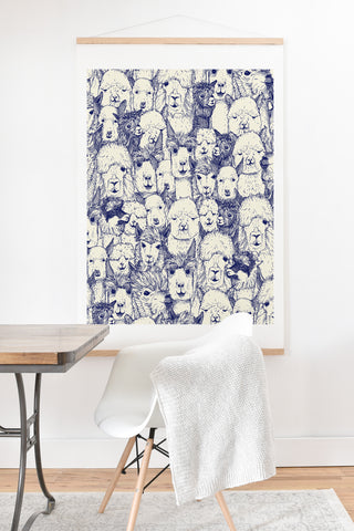 Sharon Turner just alpacas indigo Art Print And Hanger
