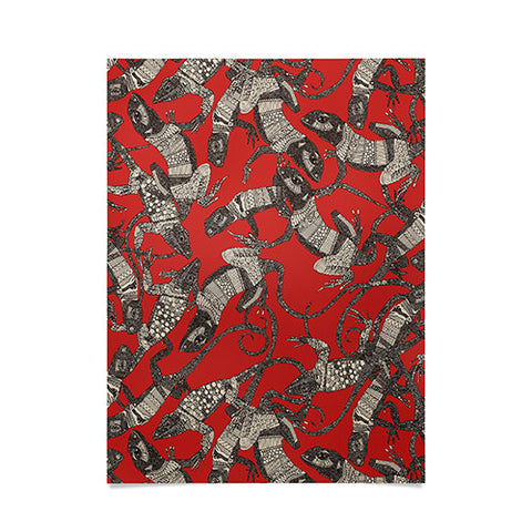 Sharon Turner just lizards red Poster