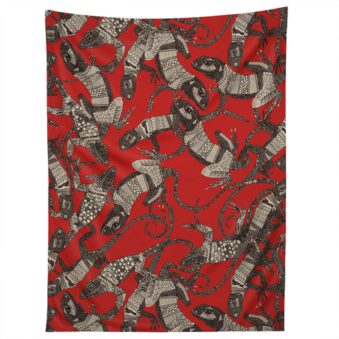 Sharon Turner just lizards red Tapestry