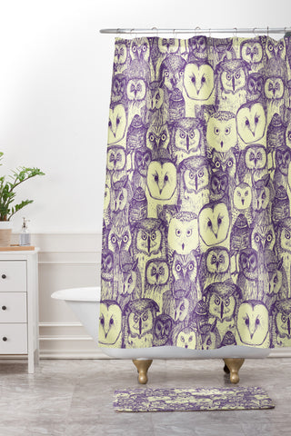 Sharon Turner just owls Shower Curtain And Mat
