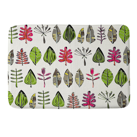 Sharon Turner Leaves And Feathers Memory Foam Bath Mat