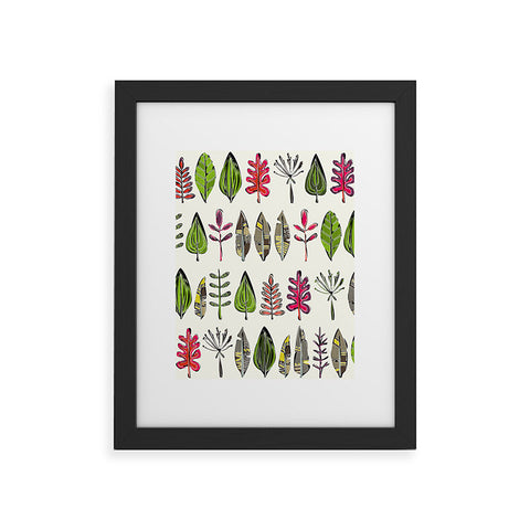 Sharon Turner Leaves And Feathers Framed Art Print