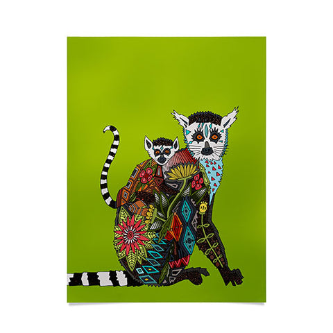Sharon Turner Lemur Love Lime Poster