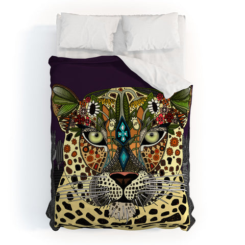 Sharon Turner Leopard Queen Duvet Cover