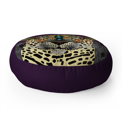 Sharon Turner Leopard Queen Floor Pillow Round