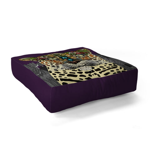 Sharon Turner Leopard Queen Floor Pillow Square