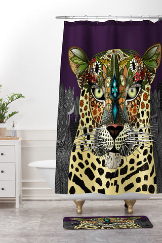 Sharon Turner Leopard Queen Shower Curtain And Mat