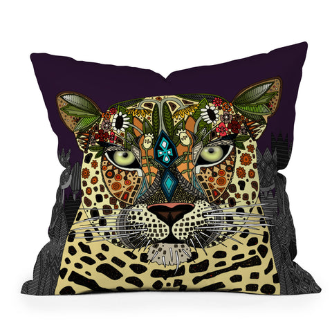 Sharon Turner Leopard Queen Throw Pillow