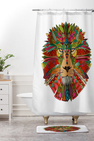 Sharon Turner lion Shower Curtain And Mat