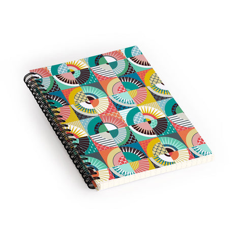 Sharon Turner llama geo squares Spiral Notebook