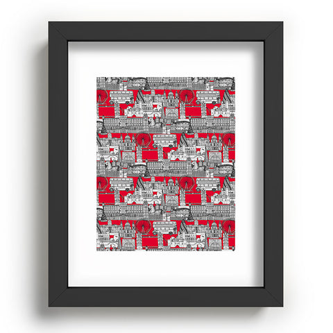 Sharon Turner London toile red Recessed Framing Rectangle