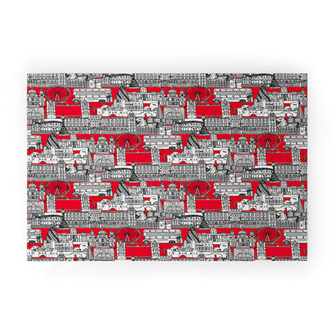 Sharon Turner London toile red Welcome Mat