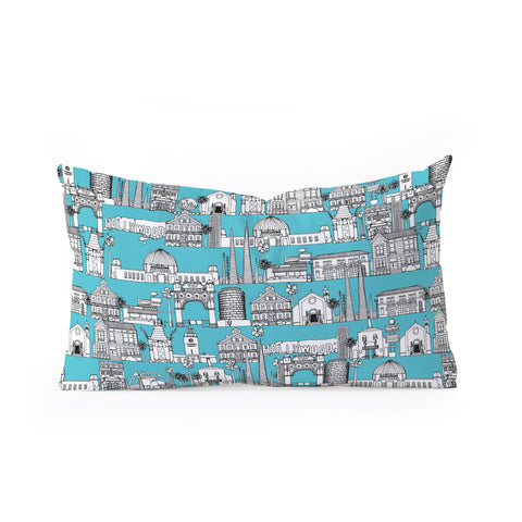 Sharon Turner Los Angeles Blue Oblong Throw Pillow