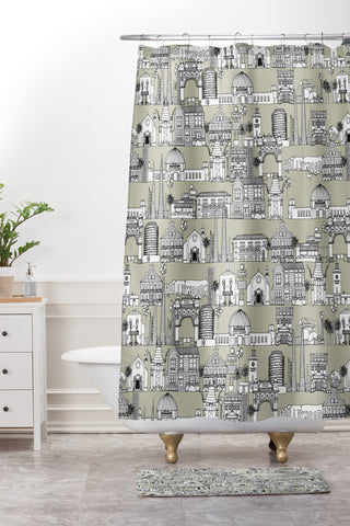 Sharon Turner Los Angeles Linen Shower Curtain And Mat