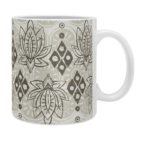 Sharon Turner lotus block linen Coffee Mug