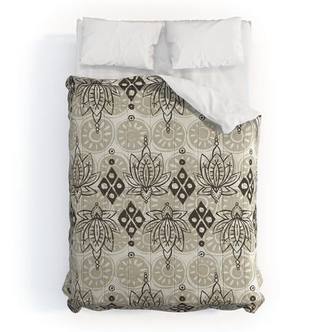 Sharon Turner lotus block linen Comforter