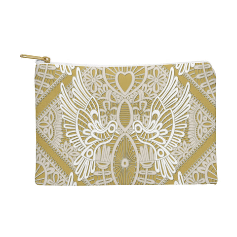 Sharon Turner love bird lace gold Pouch