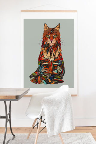 Sharon Turner maine coon cat mercury Art Print And Hanger