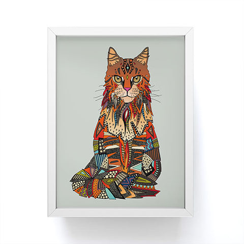 Sharon Turner maine coon cat mercury Framed Mini Art Print