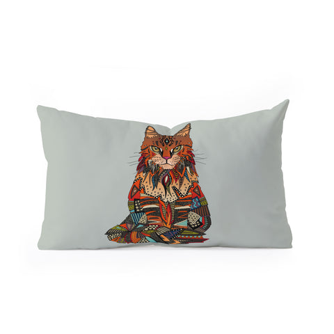 Sharon Turner maine coon cat mercury Oblong Throw Pillow