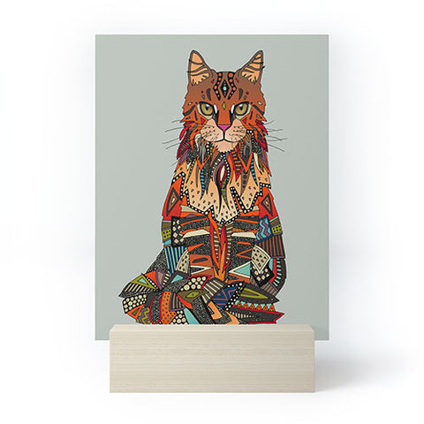 Sharon Turner maine coon cat mercury Mini Art Print