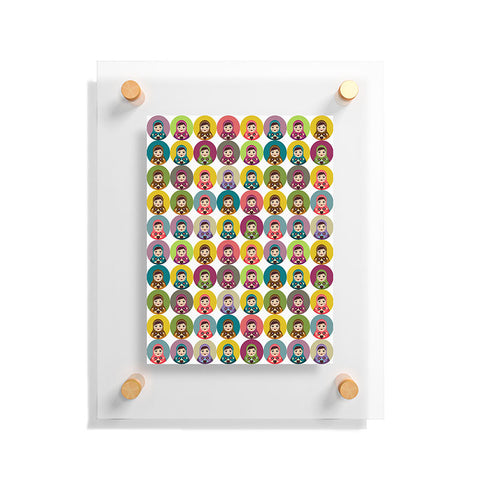 Sharon Turner Matryoshka Candy Polka Floating Acrylic Print