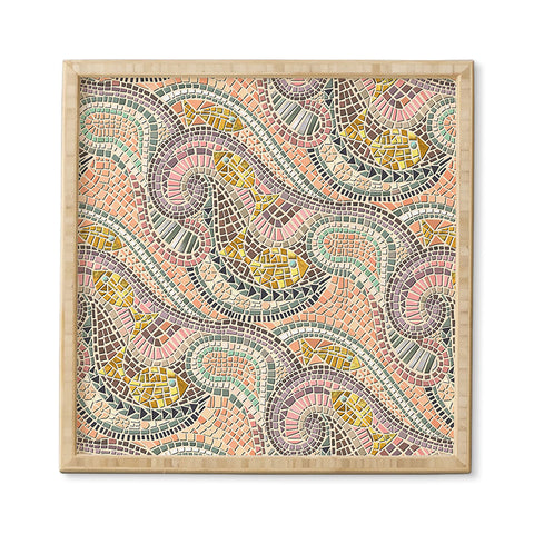 Sharon Turner mosaic fish pastel Framed Wall Art