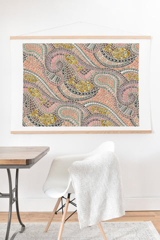 Sharon Turner mosaic fish pastel Art Print And Hanger