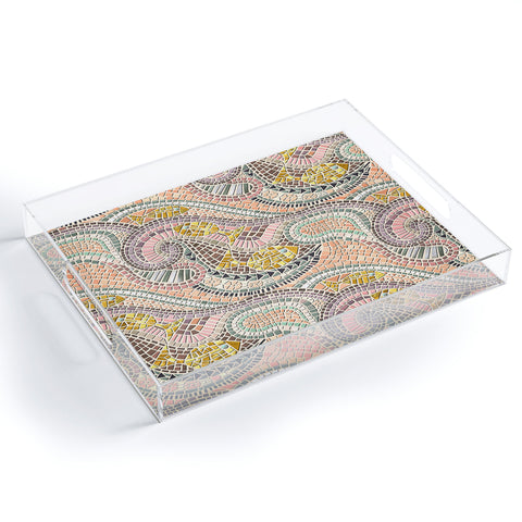 Sharon Turner mosaic fish pastel Acrylic Tray