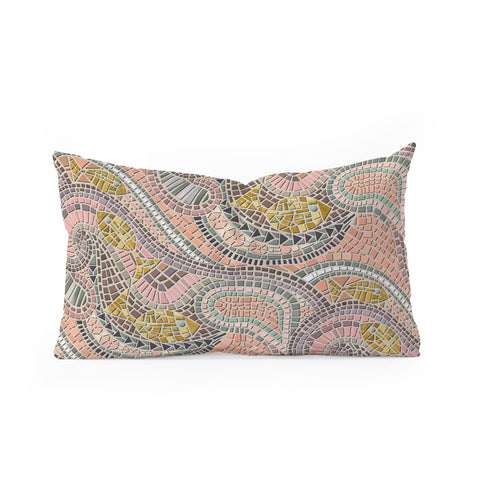 Sharon Turner mosaic fish pastel Oblong Throw Pillow
