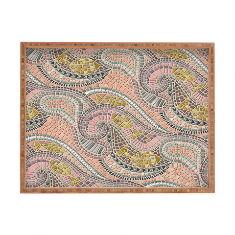 Sharon Turner mosaic fish pastel Rectangular Tray