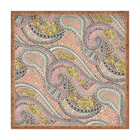 Sharon Turner mosaic fish pastel Square Tray